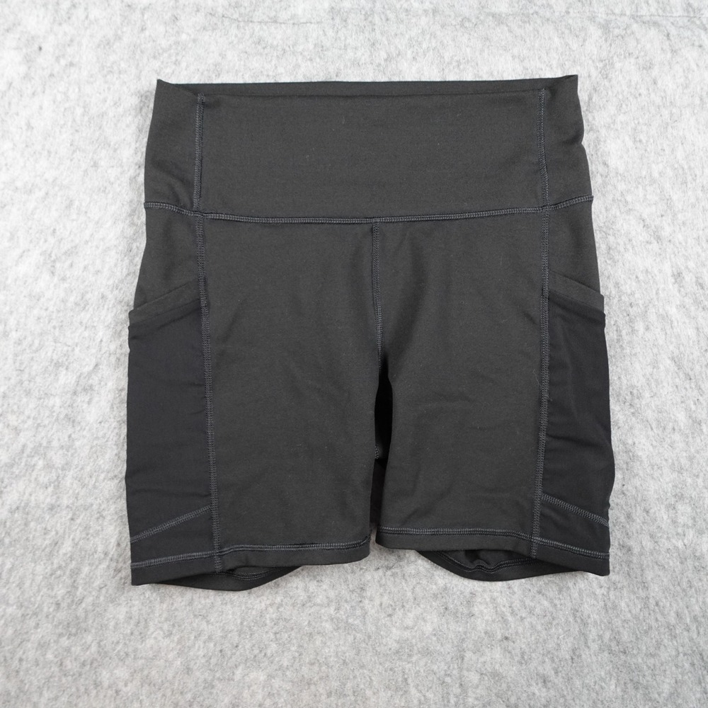 Fabletics Shorts Women M/L? Black PowerHold High Waisted Mesh Pocket Athletic 6"